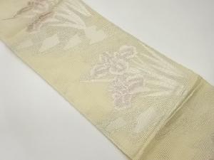 絽流水に菖蒲模様織出し袋帯